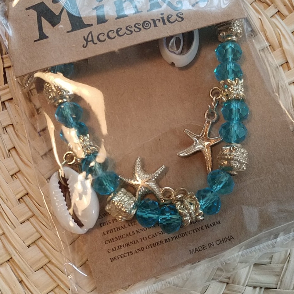Beachy Stretch Charm Bracelet Starfish, Shells